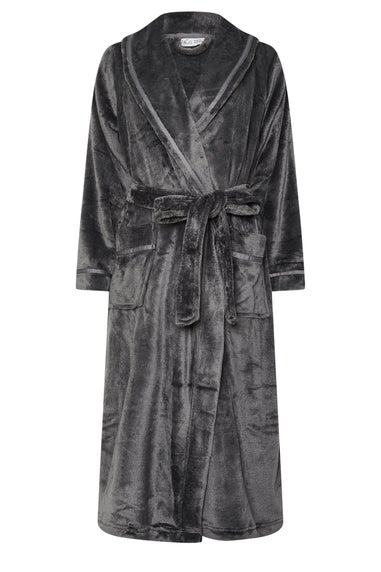 M&Co Dark Grey Ribbon Detail Shawl Dressing Gown