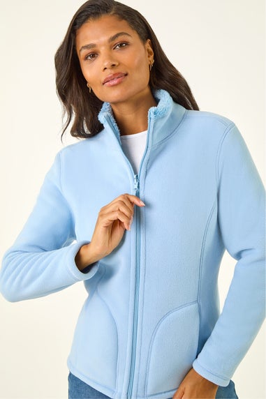 Roman Light Blue Reversible Fleece Zip Jacket