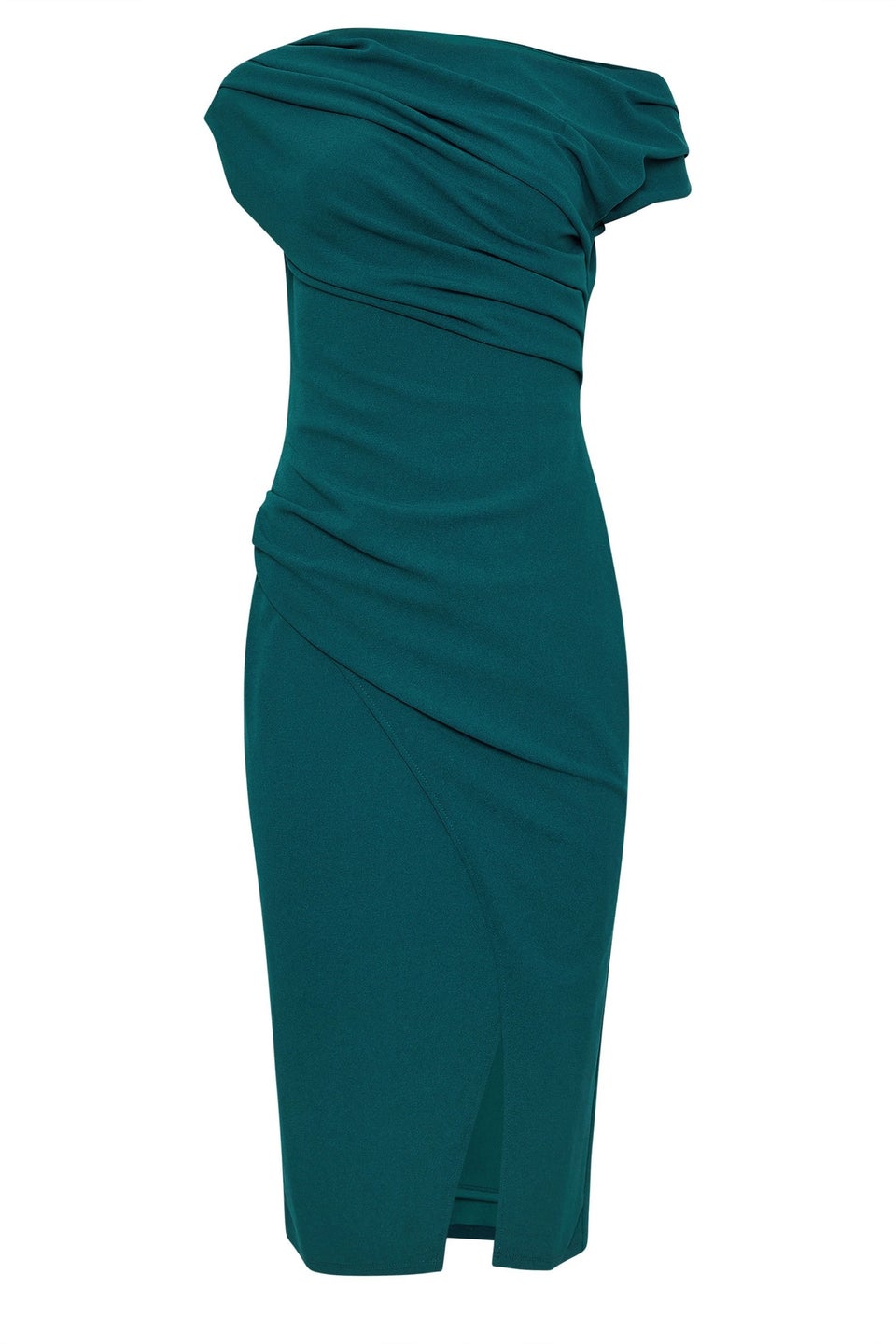 Star By Julien Macdonald Green Draped Midi Dress