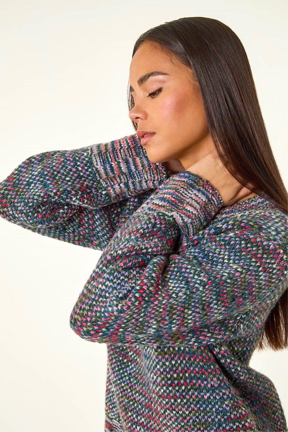 Roman Multi Petite Contrast Knitted Jumper