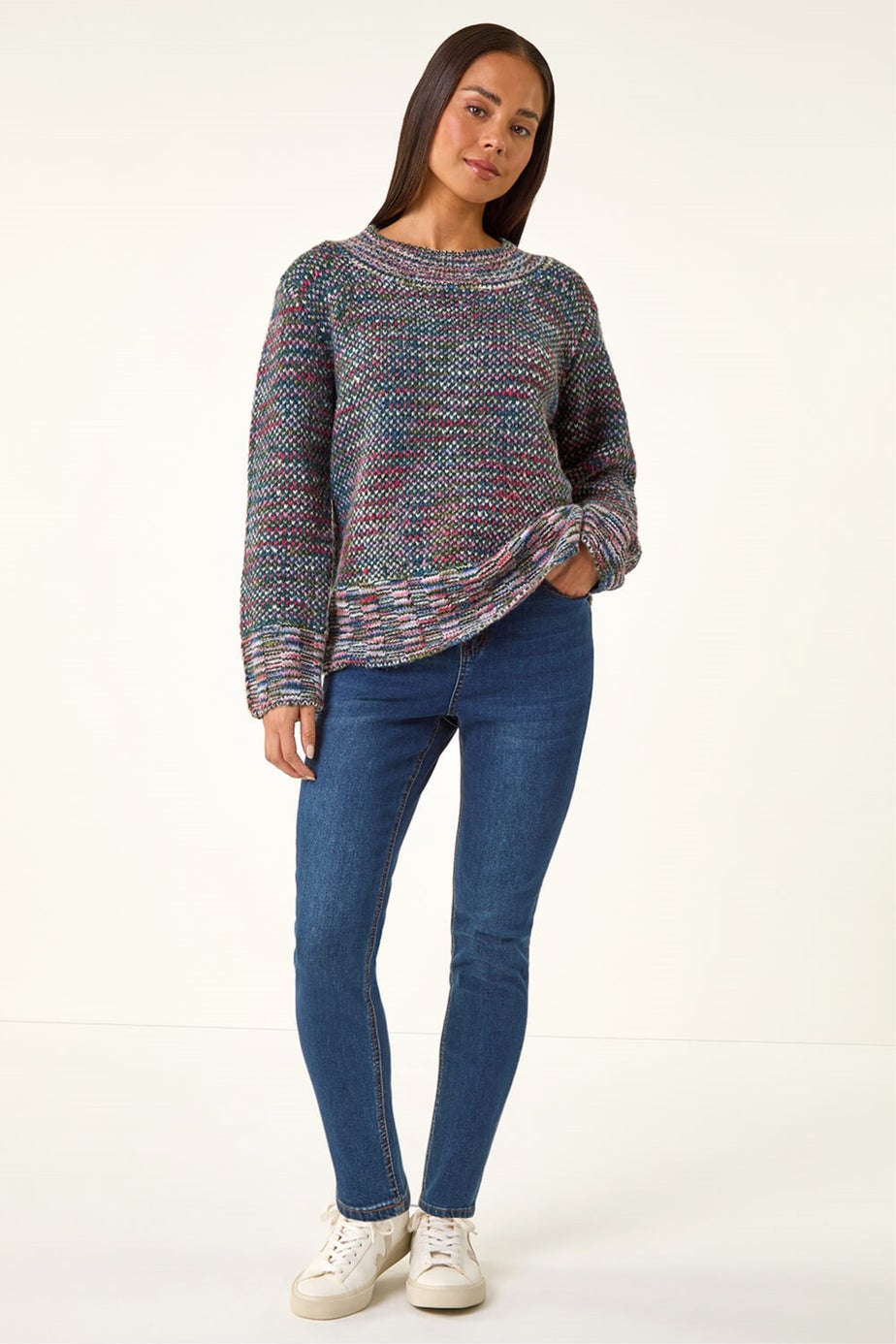Roman Multi Petite Contrast Knitted Jumper