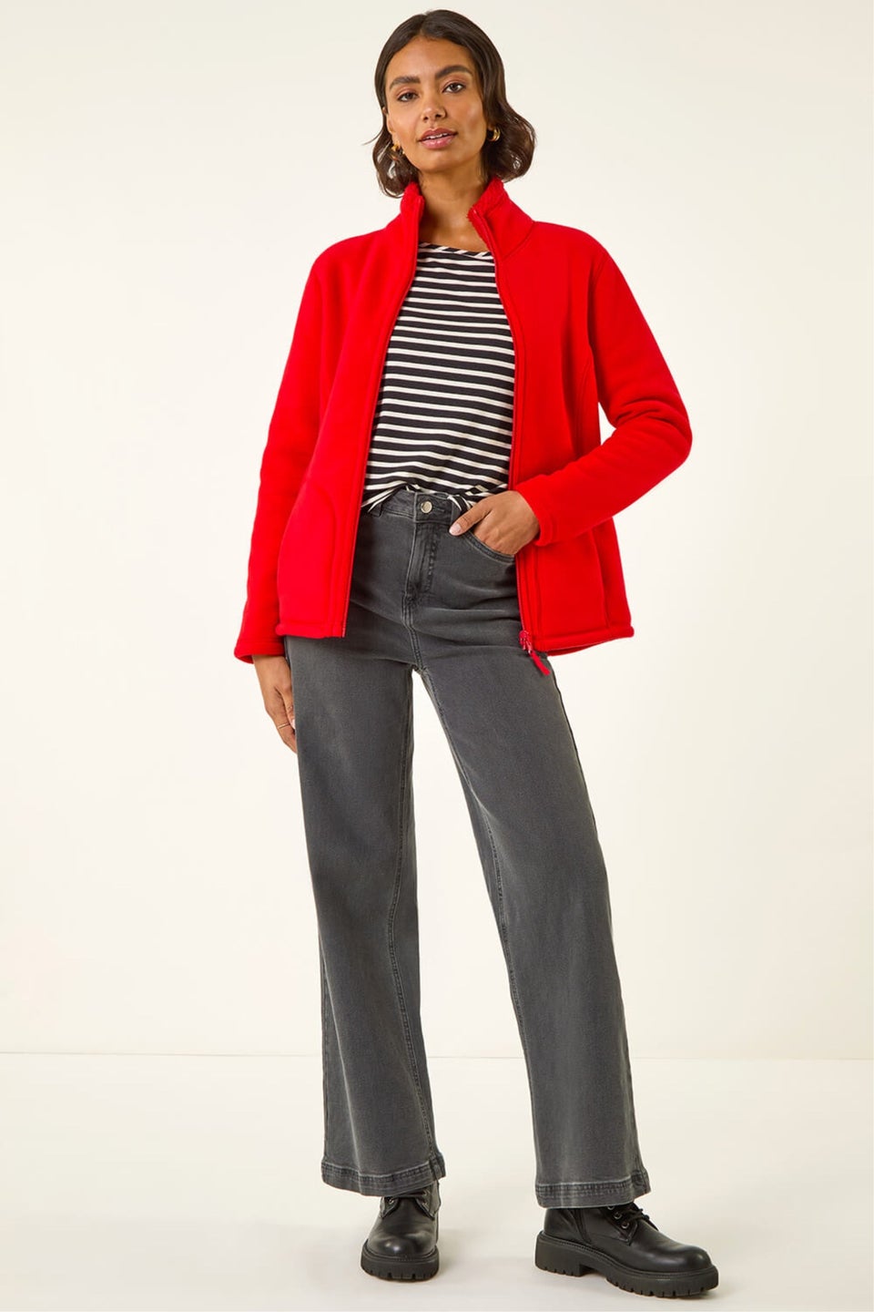 Roman Red Reversible Fleece Zip Jacket