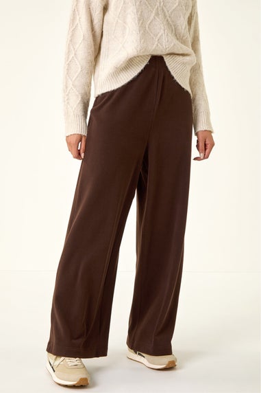 Roman Chocolate Petite Brushed Ribbed Trouser