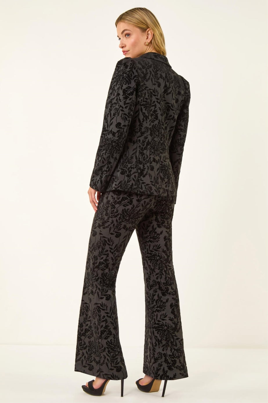 Dusk Black Flocked Premium Stretch Blazer