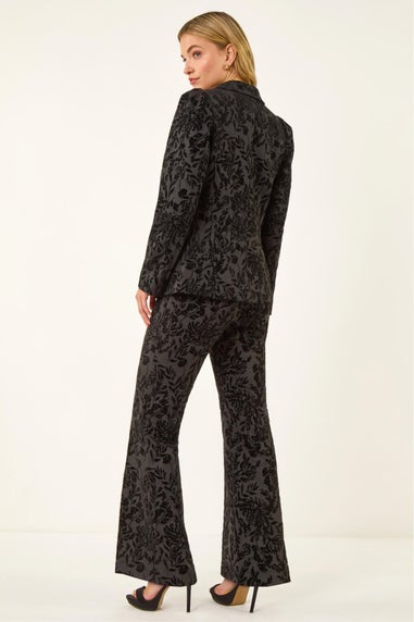 Dusk Black Flocked Premium Stretch Blazer