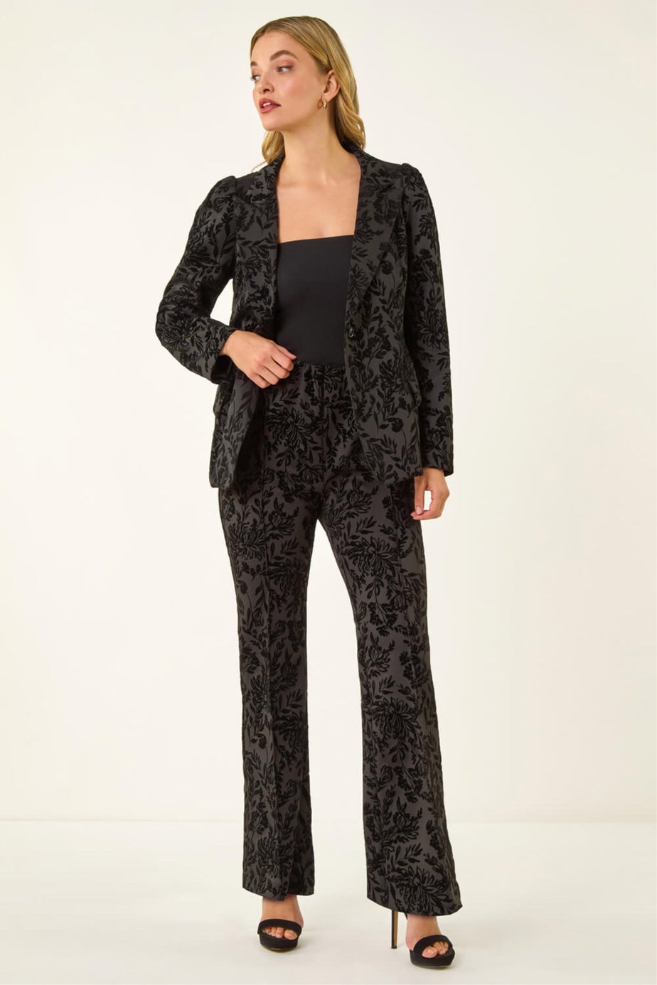 Dusk Black Flocked Premium Stretch Blazer