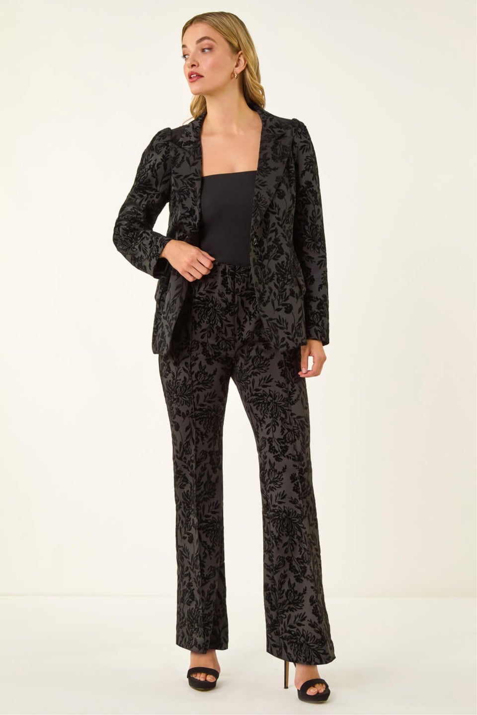Dusk Black Flocked Premium Stretch Blazer