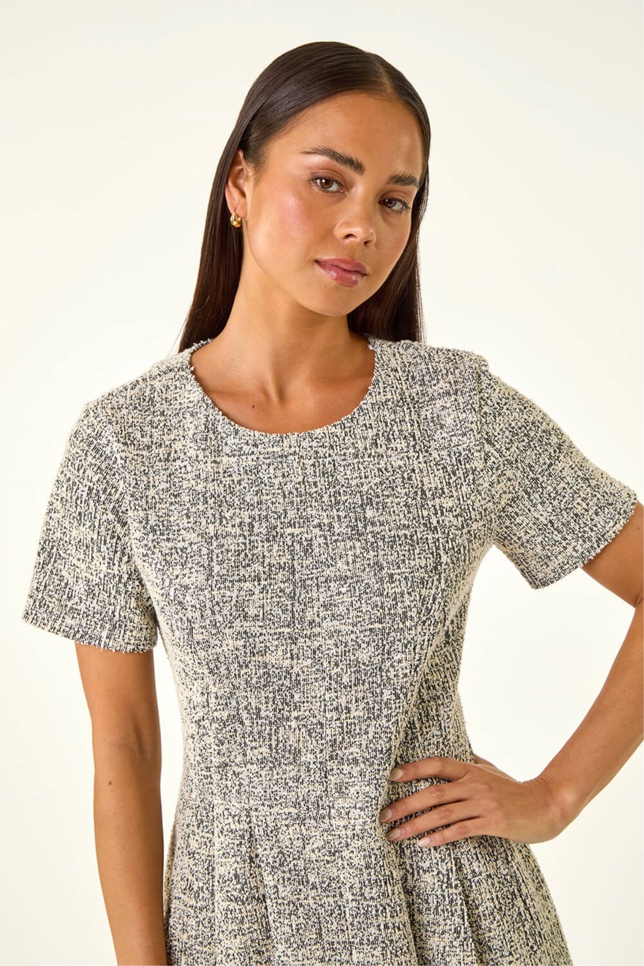 Roman Stone Petite Boucle Knit Dress