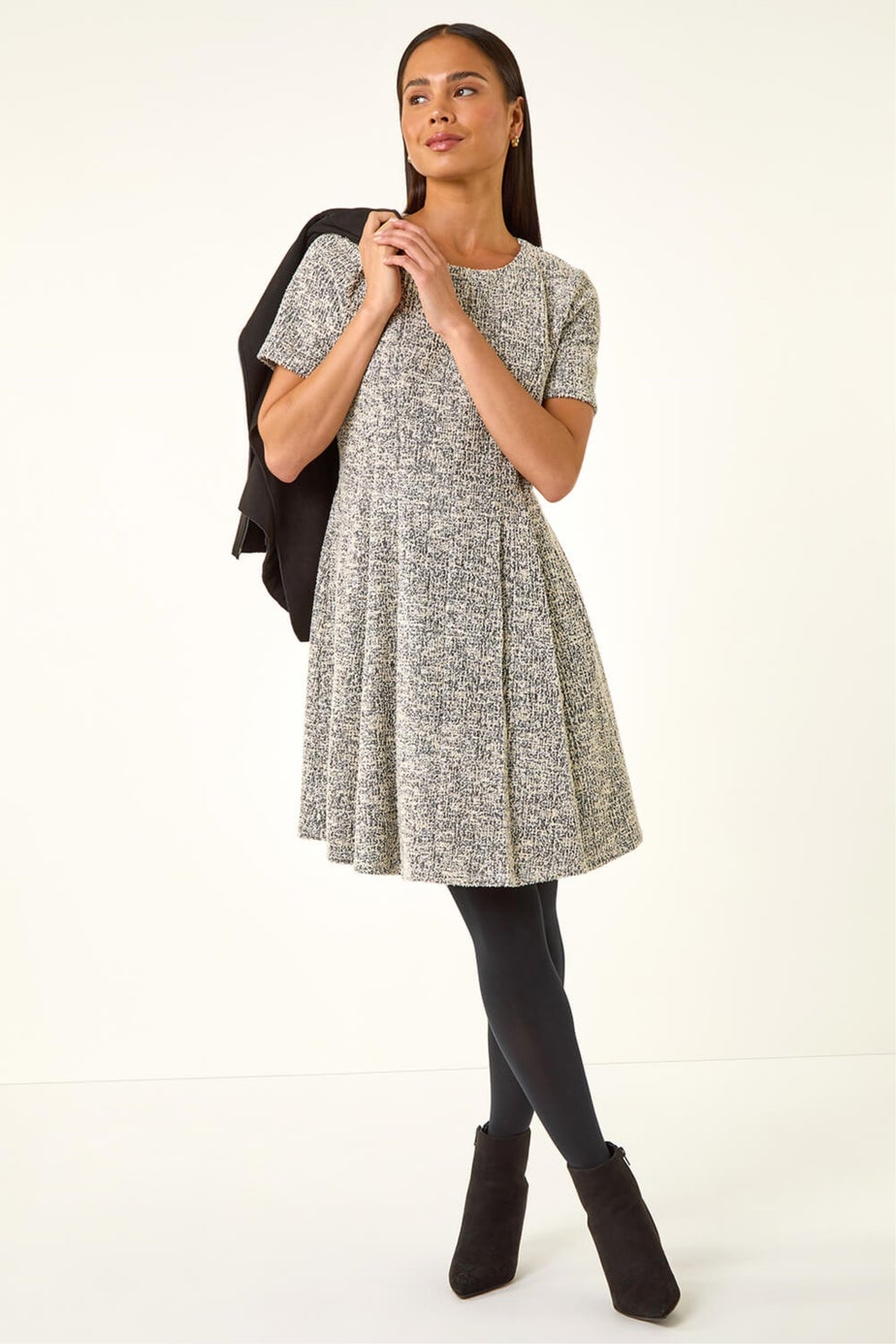 Roman Stone Petite Boucle Knit Dress