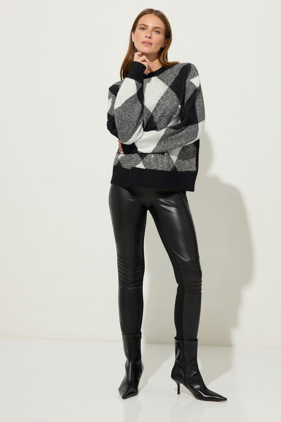 Star By Julien Macdonald Black Argyle Knitted Jumper