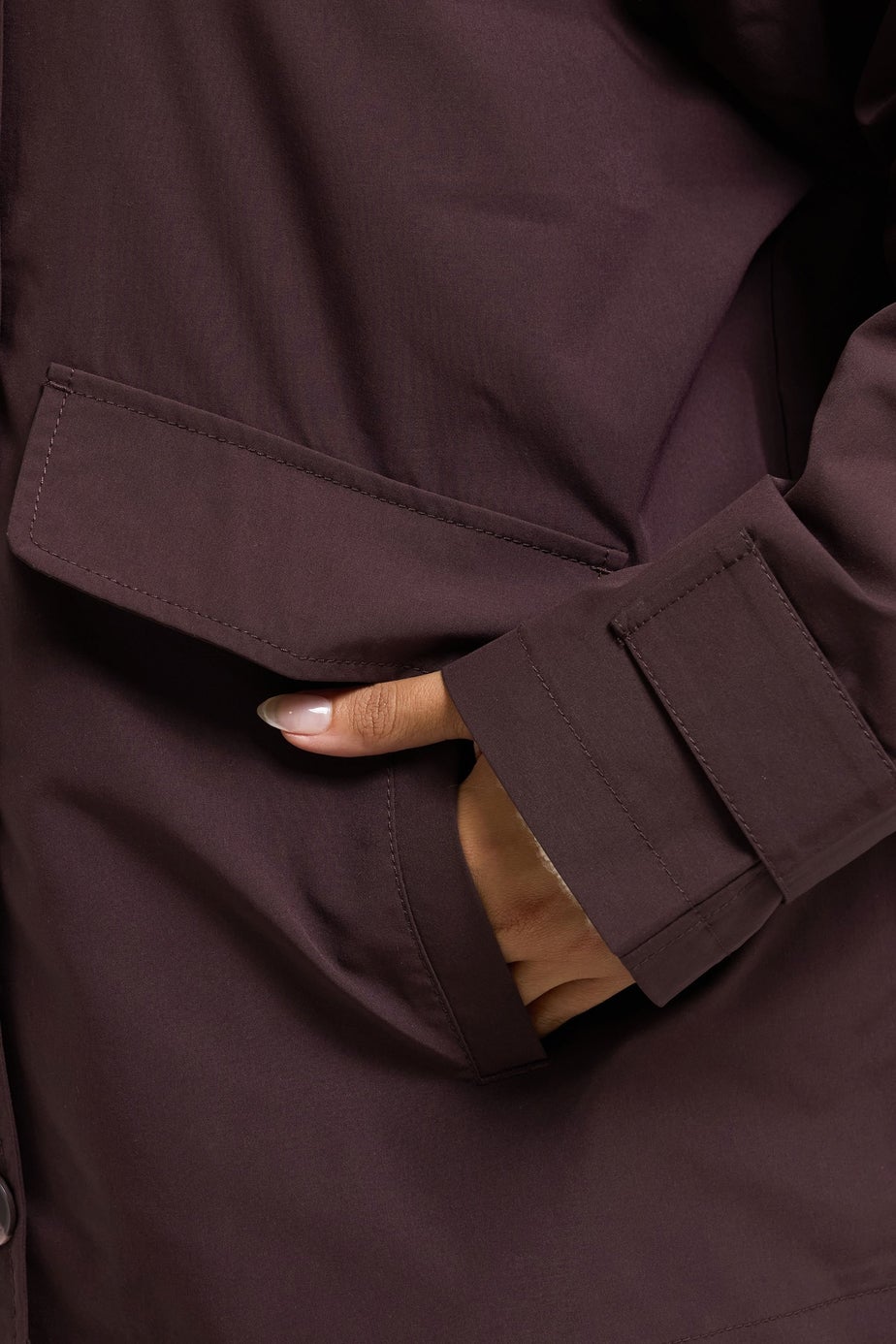 Yours Curve Burgundy Red Hooded Raglan Jacket