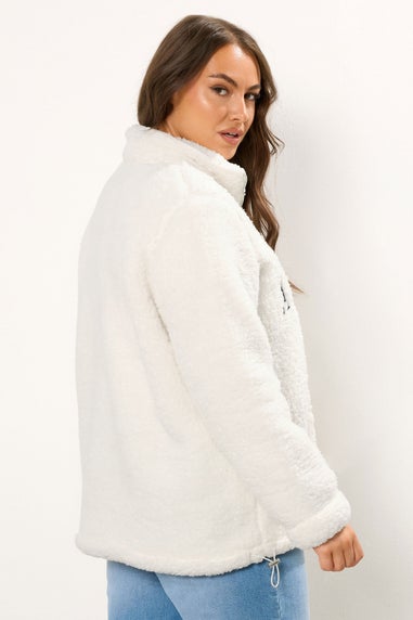 Yours Curve Cream 'Aspen Ski' Teddy Borg Fleece
