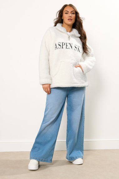 Yours Curve Cream 'Aspen Ski' Teddy Borg Fleece