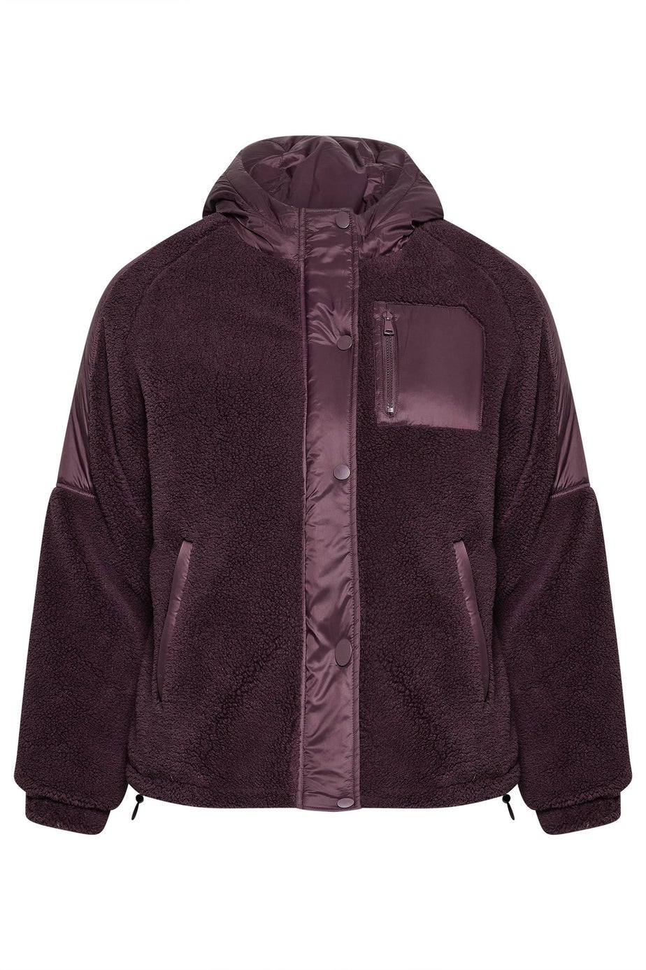 Yours Curve Dark Purple Teddy Borg Jacket