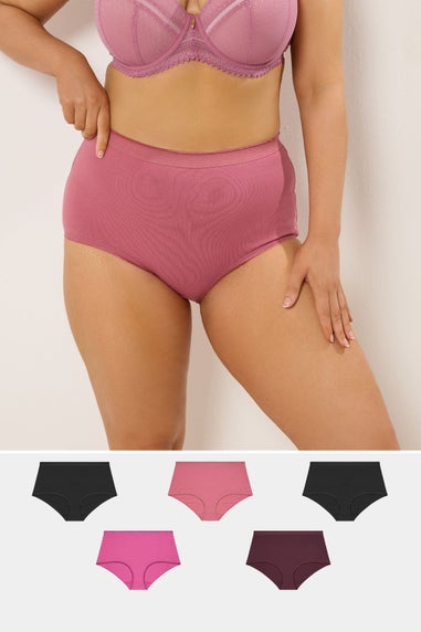 Yours 5 Pack Curve Purple Full Briefs