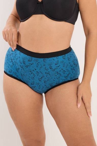 Yours 5 Pack Curve Teal Blue Shooting Star Full Briefs
