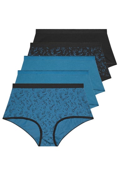 Yours 5 Pack Curve Teal Blue Shooting Star Full Briefs