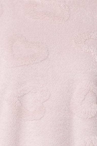 Yours Curve Pink Heart Texture Borg Lounge Set