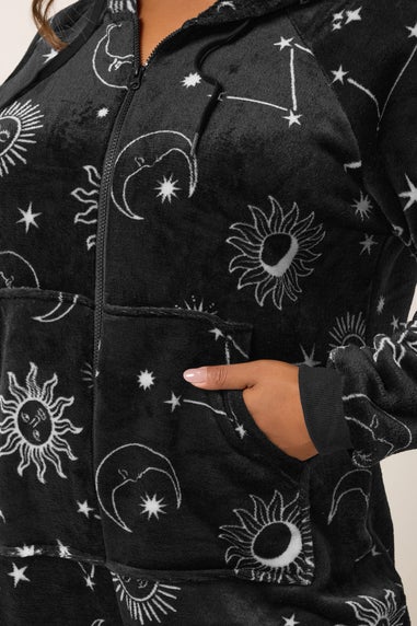 Yours Curve Black Celestial Print Onesie