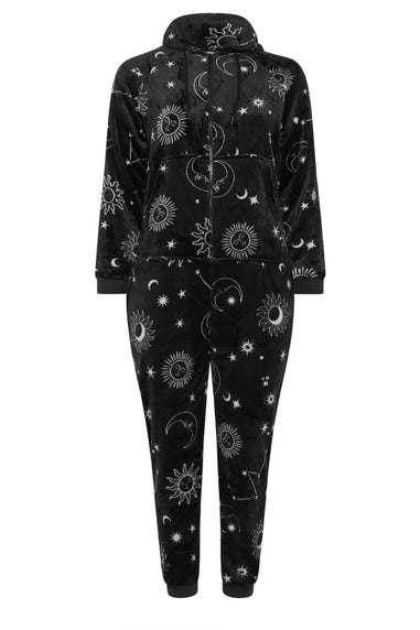 Yours Curve Black Celestial Print Onesie