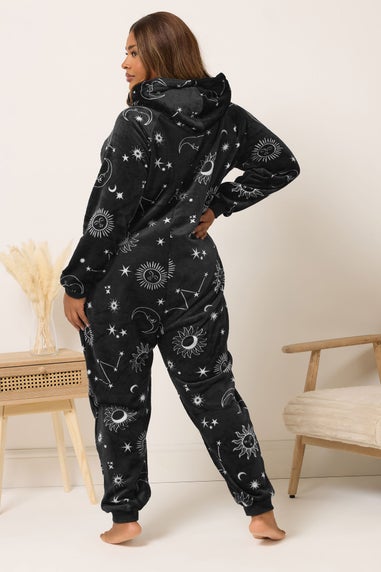 Yours Curve Black Celestial Print Onesie