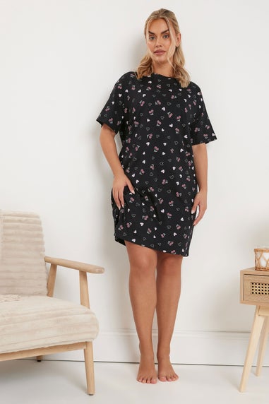 Yours Curve 2 Pack Cotton Blue 'Brunch Club' Nightdresses