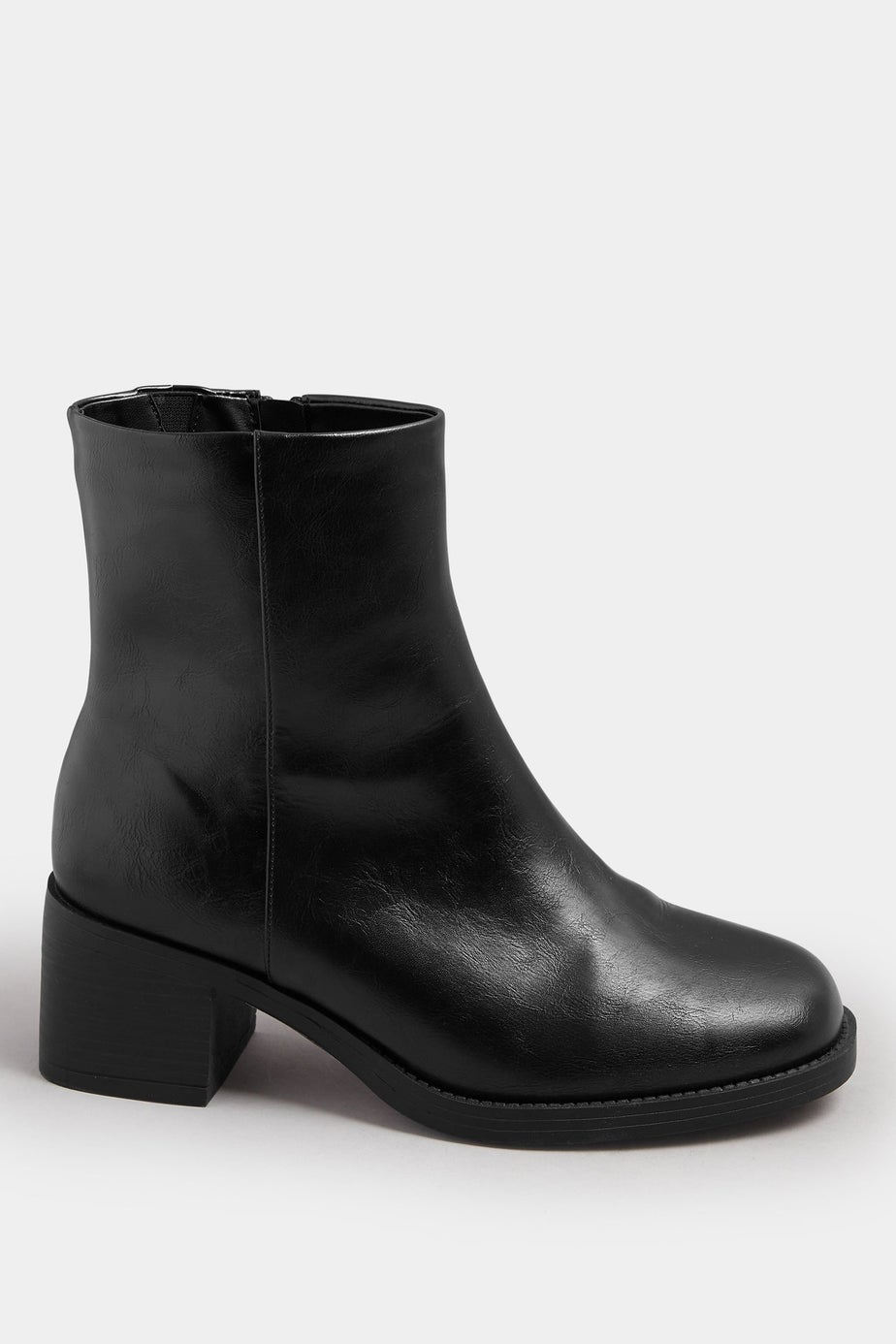 Yours Black Faux Leather Square Toe Chelsea Boots In Extra Wide EEE Fit