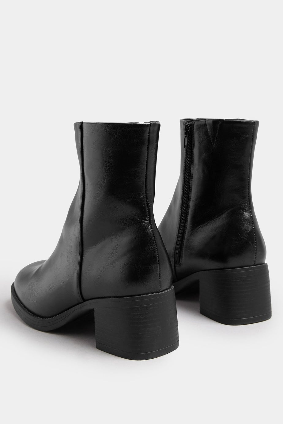 Yours Black Faux Leather Square Toe Chelsea Boots In Extra Wide EEE Fit