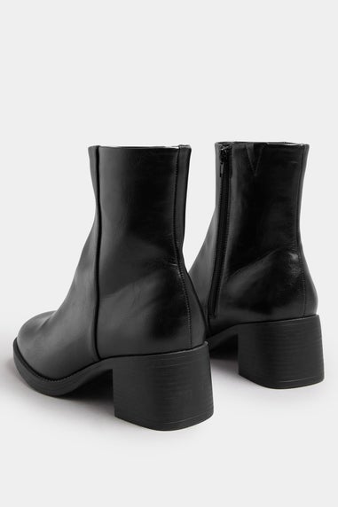Yours Black Faux Leather Square Toe Chelsea Boots In Extra Wide EEE Fit