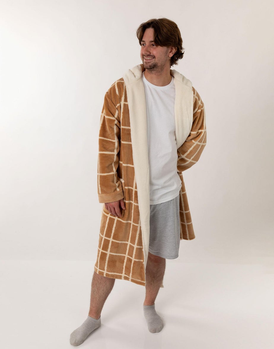 Only Fools And Horses Brown Hooded Bathrobe