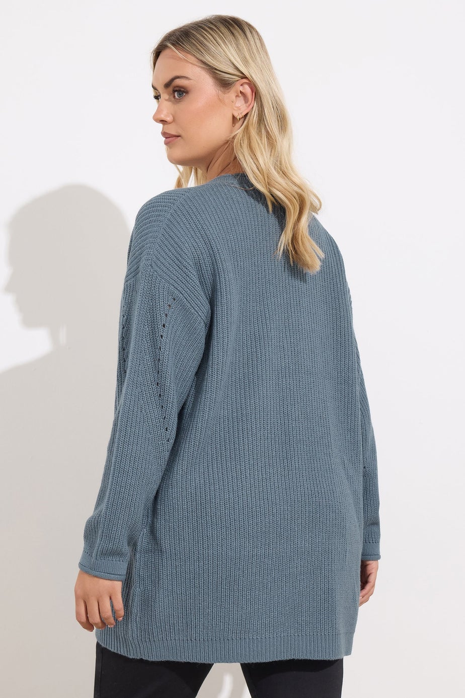 Yours Curve Essential Light Blue Knitted Cardigan