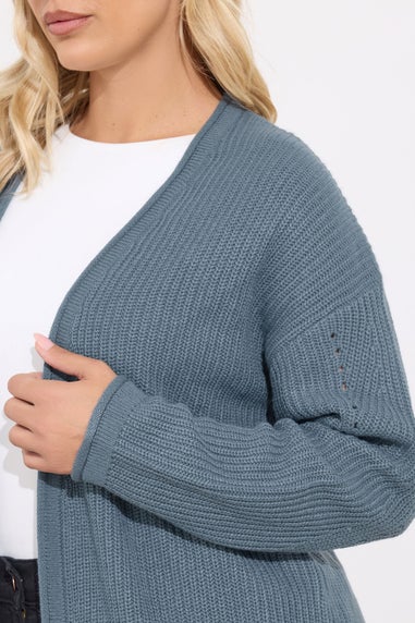 Yours Curve Essential Light Blue Knitted Cardigan