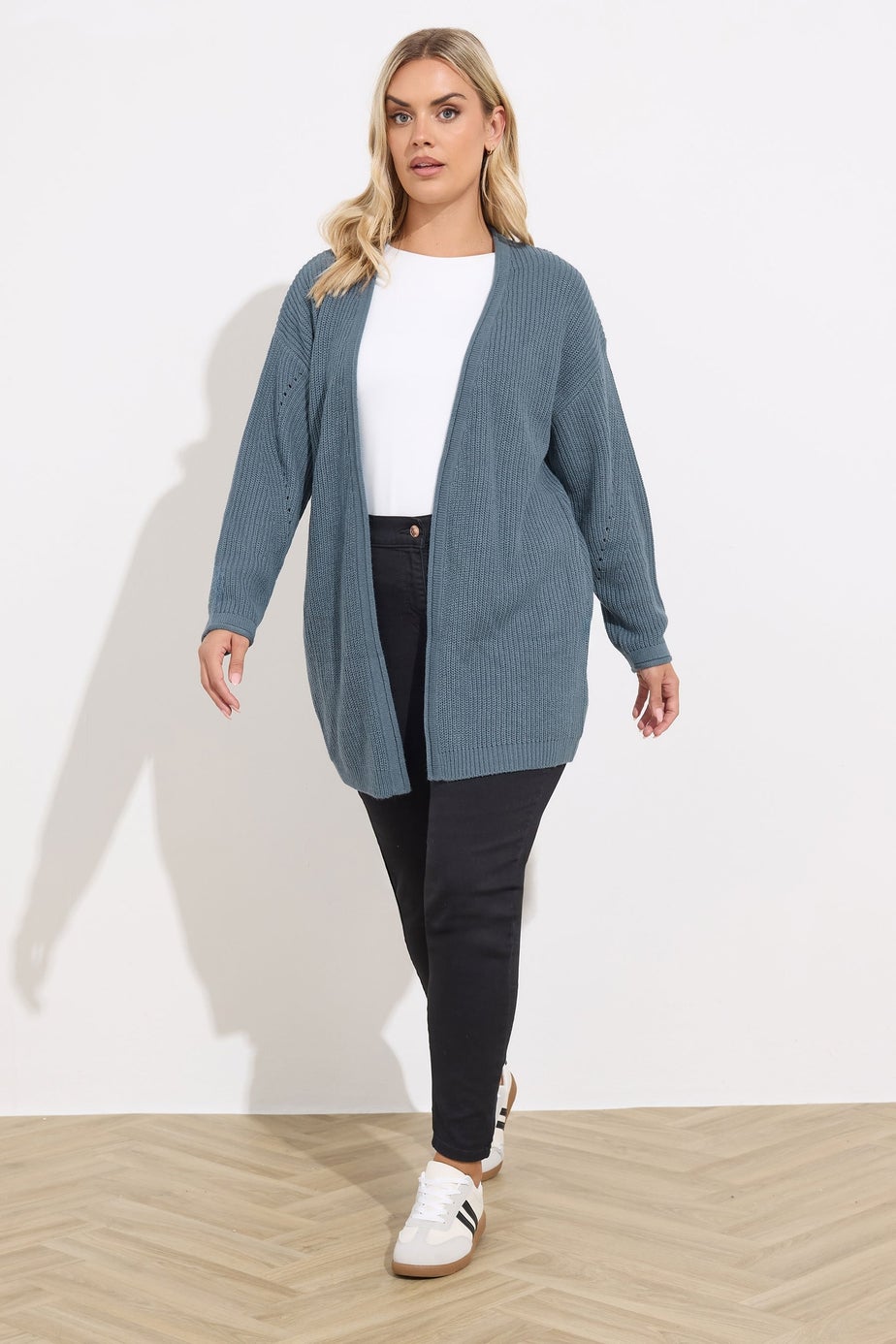 Yours Curve Essential Light Blue Knitted Cardigan