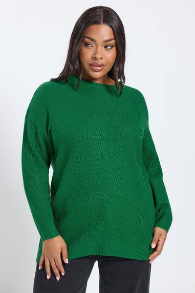 Yours Curve Bright Green Essential Knitted Jumper