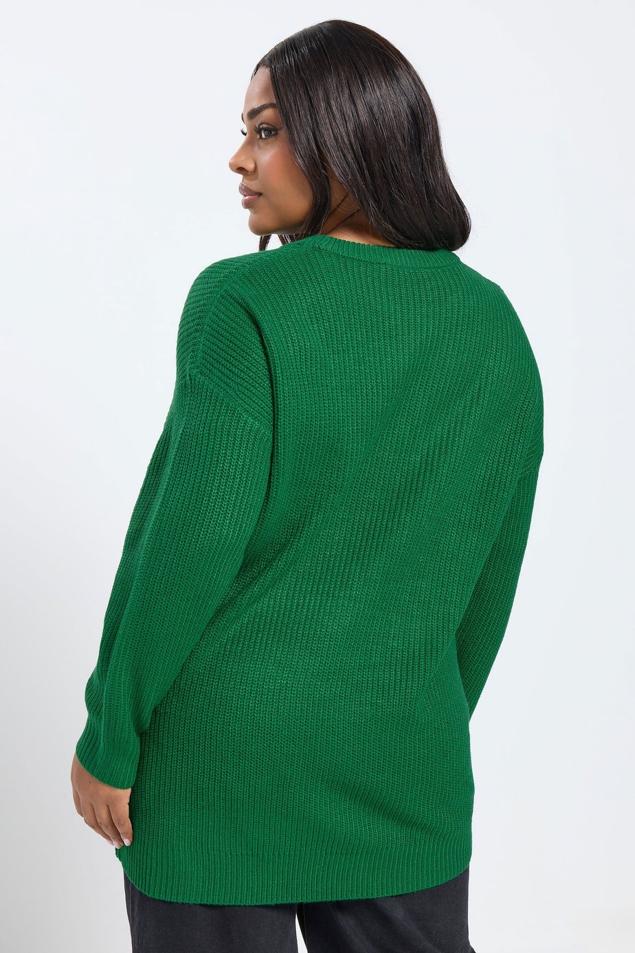 Yours Curve Bright Green Essential Knitted Jumper
