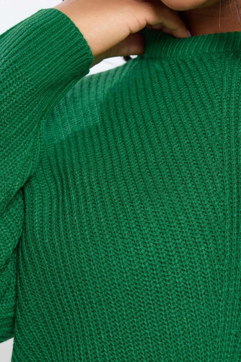 Yours Curve Bright Green Essential Knitted Jumper