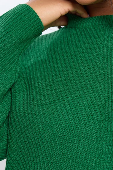 Yours Curve Bright Green Essential Knitted Jumper