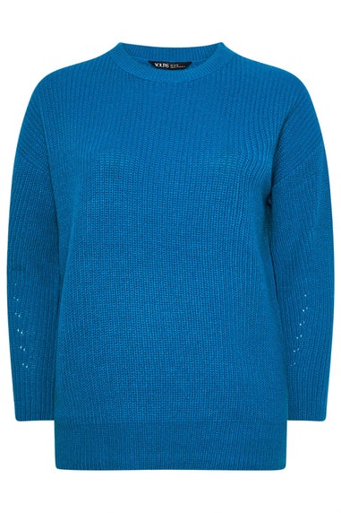 Yours Curve Blue Drop Shoulder Jumper