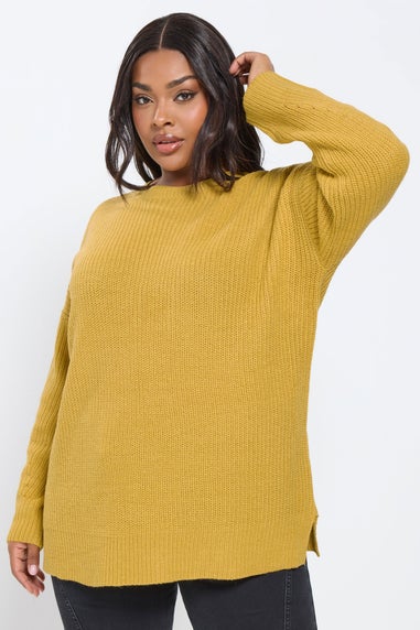 Yours Curve Yellow Drop Shoulder Jumper