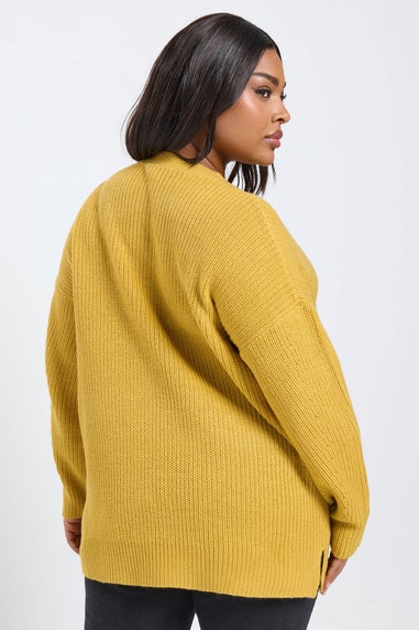 Yours Curve Yellow Drop Shoulder Jumper