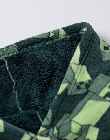 Vanilla Underground Minecraft Kids Green Blanket Hoodie