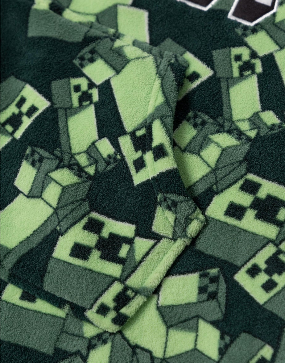 Vanilla Underground Minecraft Kids Green Blanket Hoodie