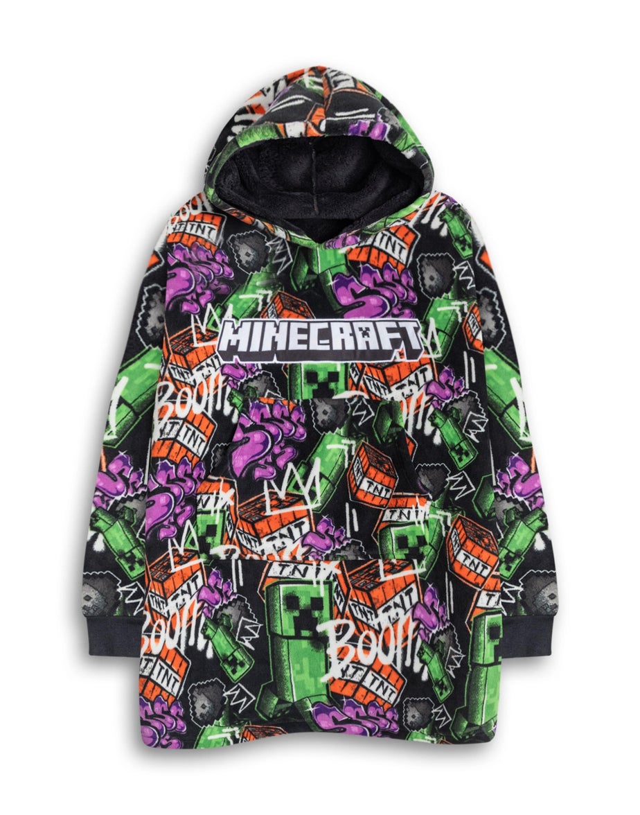 Vanilla Underground Minecraft Kids Multicoloured Blanket Hoodie