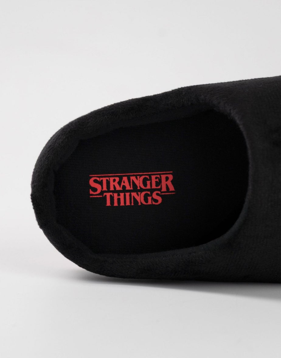 Stranger Things Kids Black Mule Slippers (Older 12-5 years)