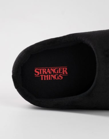 Stranger Things Kids Black Mule Slippers (Older 12-5 years)