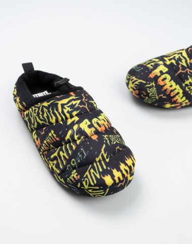 Fortnite Kids Black Loafer Slippers (Older 12-5 years )