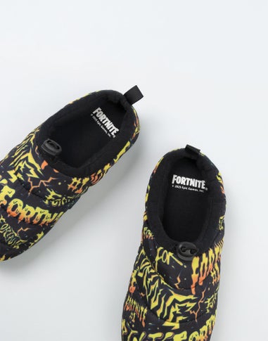 Fortnite Kids Black Loafer Slippers (Older 12-5 years )