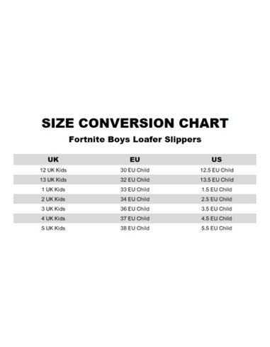 Fortnite Kids Black Loafer Slippers (Older 12-5 years )