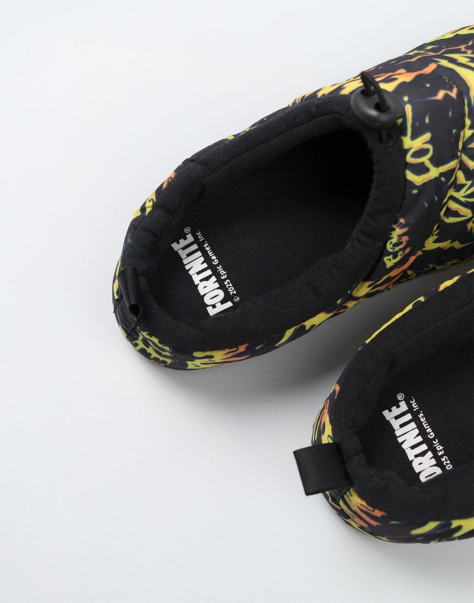Fortnite Kids Black Loafer Slippers (Older 12-5 years )