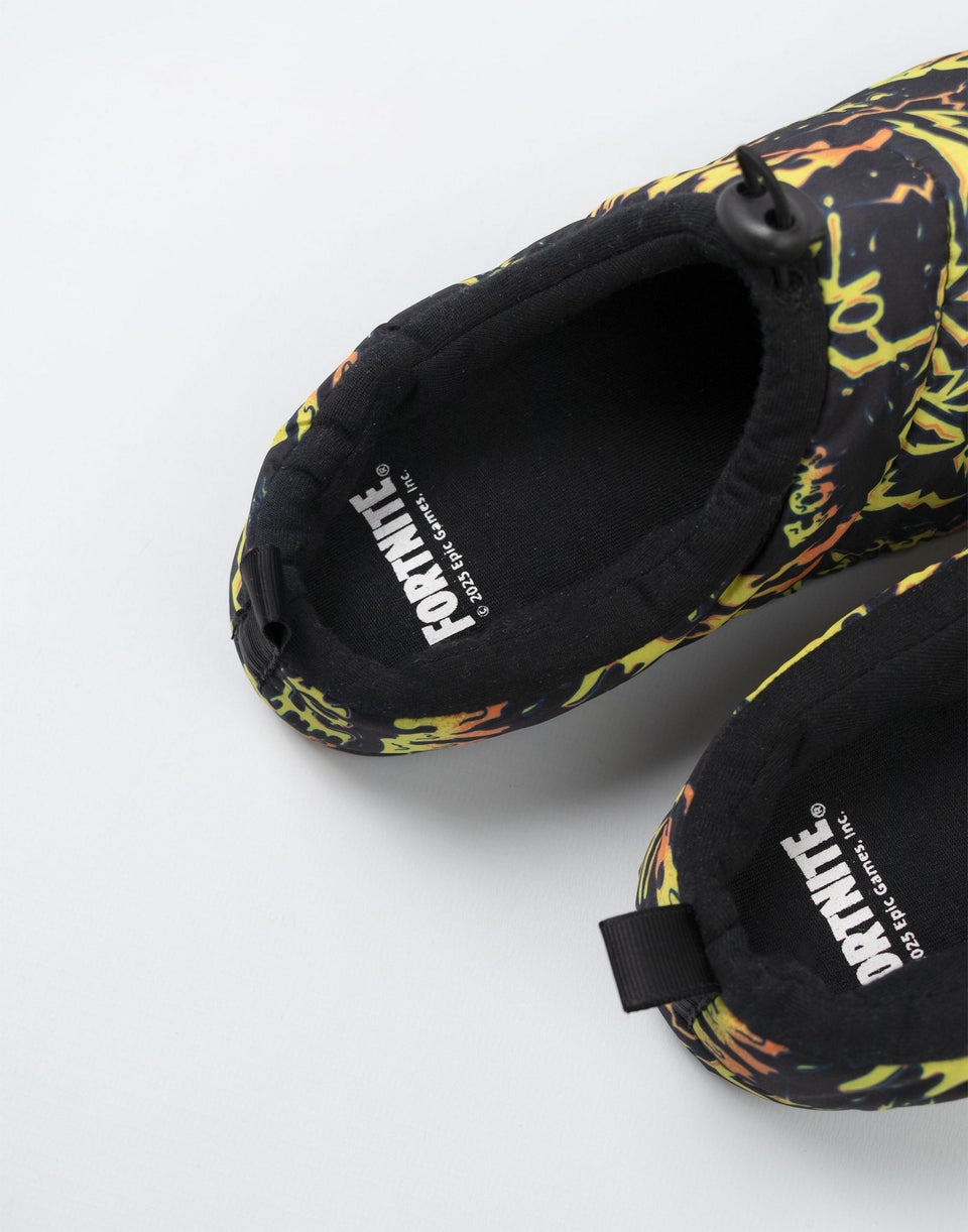 Fortnite Kids Black Loafer Slippers (Older 12-5 years )